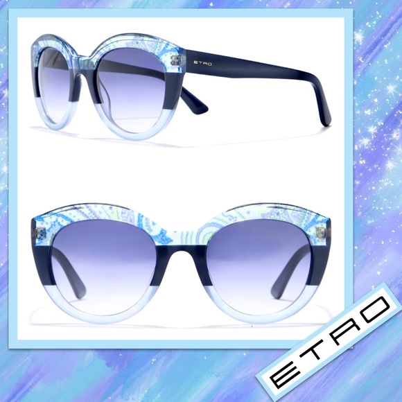 Etro Blue Paisley Gradient Cat-Eye Sunglasses - Picture 5 of 5